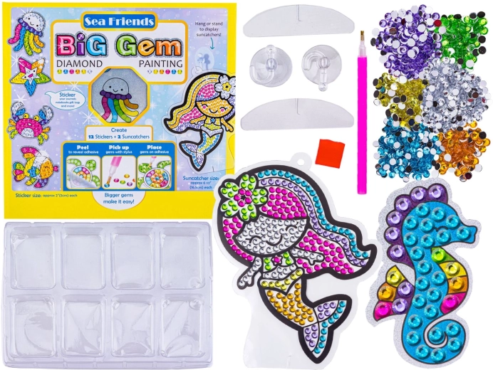 Diamant-Mosaik – Sticker Meerestiere und Meeresfeen