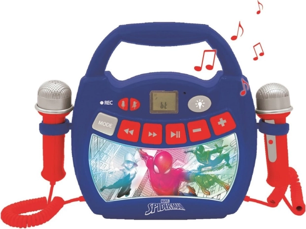 Kinder-Karaoke-Player mit Lichtern SPIDER-MAN mit Bluetooth und 2 Mikrofonen