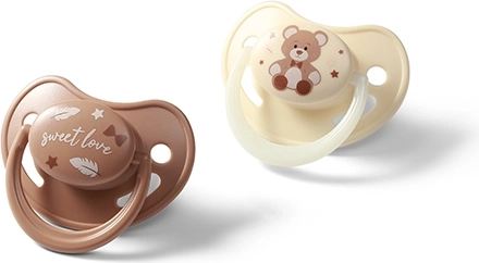 BabyOno Silikon-Schnuller anatomisch 0–6 Mon., 2 Stk. (Tag + leuchtend)