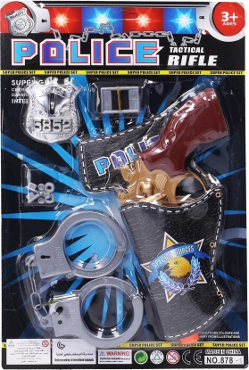 Polizeiset mit Pistole und Handschellen 23 cm