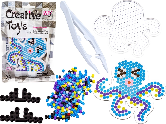 Bügelperlen – Set mit Oktopus-Schablone - 1 Stück