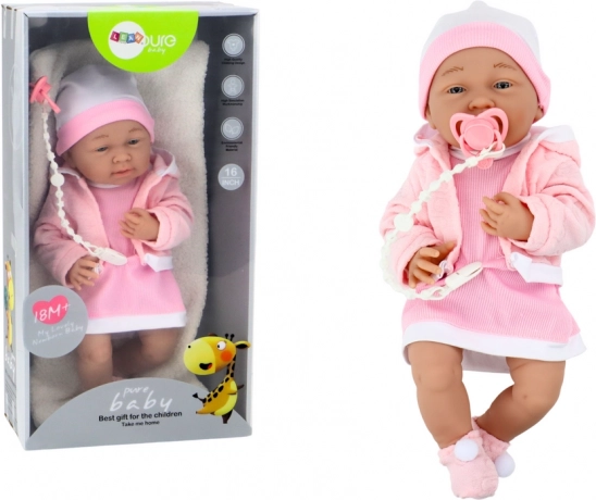Baby-Puppe mit Accessoires in Rosa