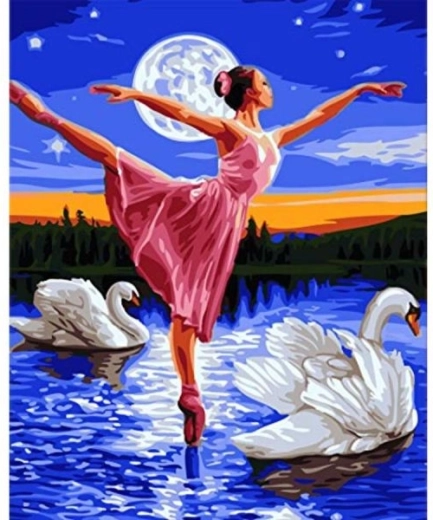 Diamantmalerei (Diamond Painting) Schwanensee – Ballerina 30 × 40 cm