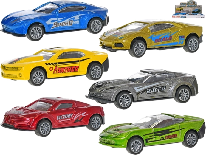 Metall-Sportauto mit Rückzug, 8 cm