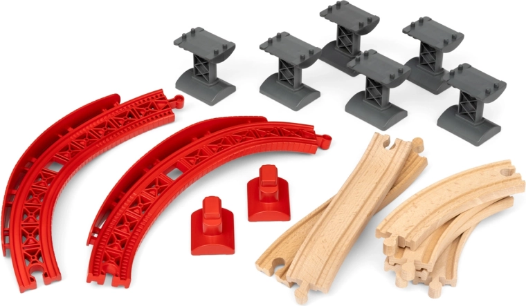 BRIO World Set mit ansteigenden Kurven-Schienen