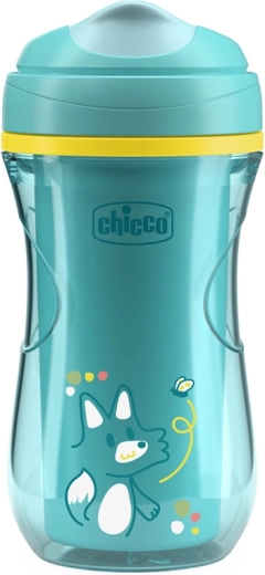 Chicco Thermobecher Active mit hartem Mundstück, Teal, 14 M+