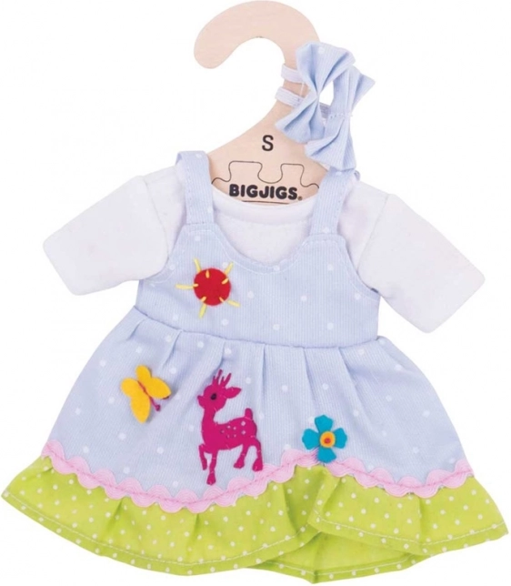 Mädchenkleid mit Hirsch für Puppe BIGJIGS