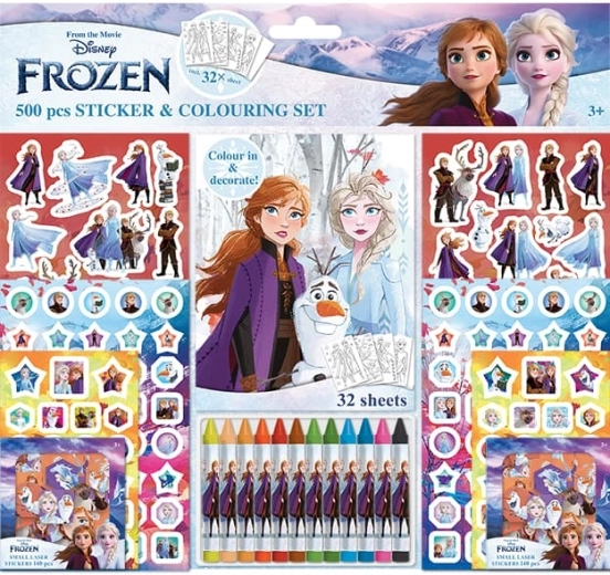 Sticker-Set mit Malbuch und Wachsmalstiften – Eiskönigreich