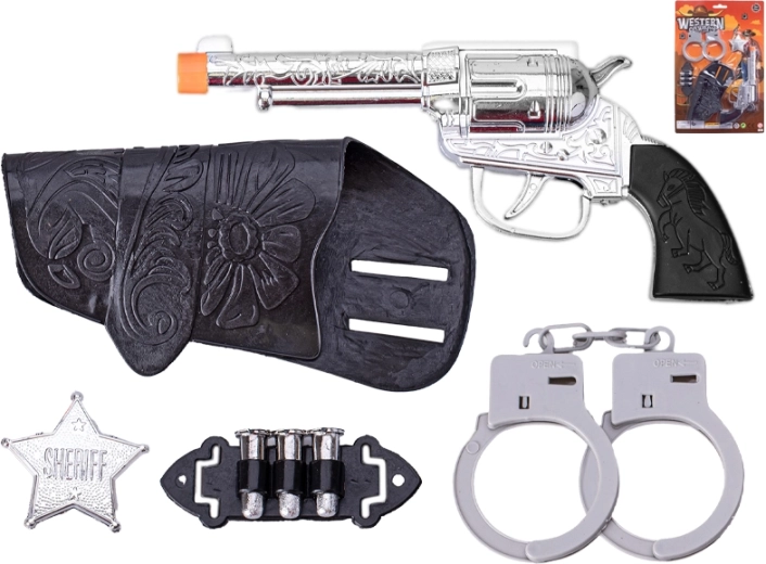 Westerset für kleine Sheriffs mit Klick-Revolver 19 cm
