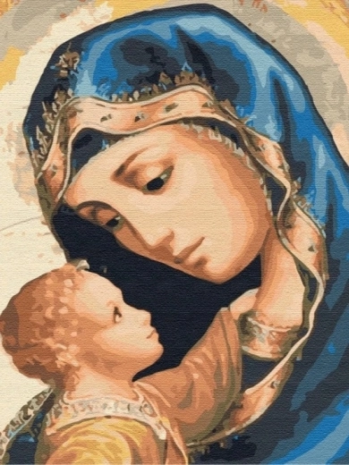 Norimpex Malen nach Zahlen Jungfrau Maria mit Jesus 40 × 50 cm