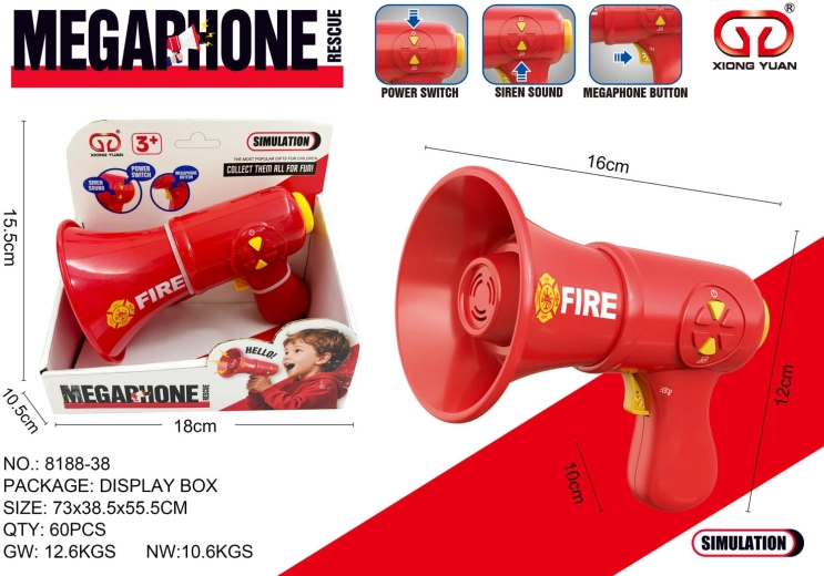 Rotes Feuerwehr-Megafon