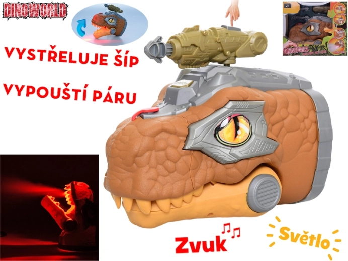 Dinoworld interaktiver Dinosaurierkopf 17 cm mit Geräuschen und Dampf