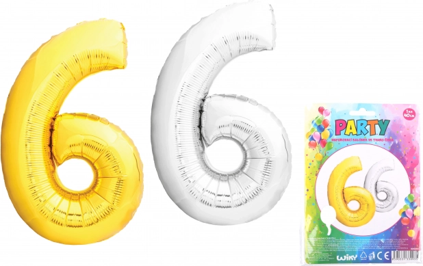 Aufblasbarer Ballon in Form der Zahl 6