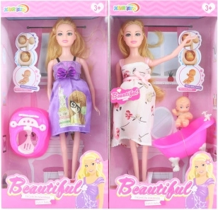 Schwangere Puppe mit Baby und Zubehör