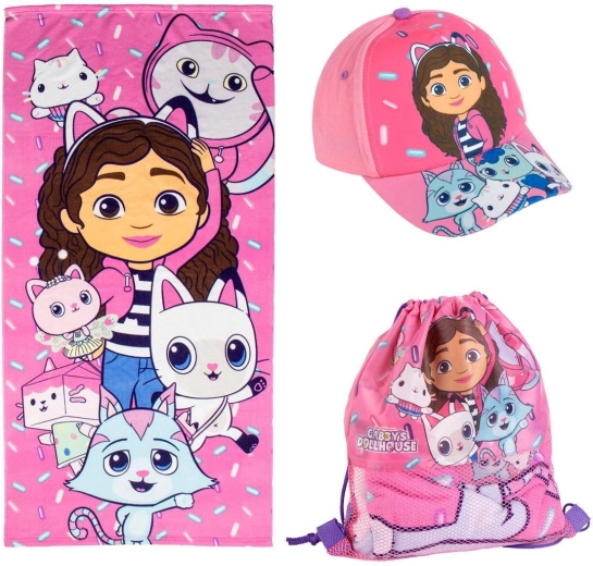 Geschenkset: Badetuch, Kappe und Beutel Gabby's Dollhouse