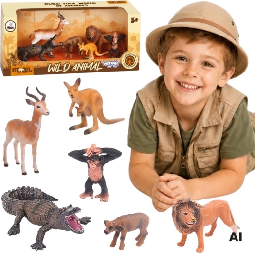 Woopie Set Safari-Tierfiguren 6 Stk.