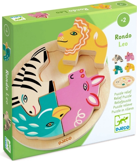 Holzpuzzle zum Einsetzen Rondo Leo von DJECO