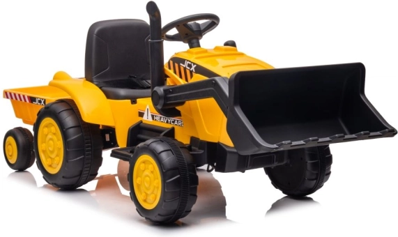 Elektrischer Kindertraktor mit Anhänger – gelb