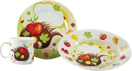 Kinder-Essgeschirr-Set Igel, 3-teilig, Keramik