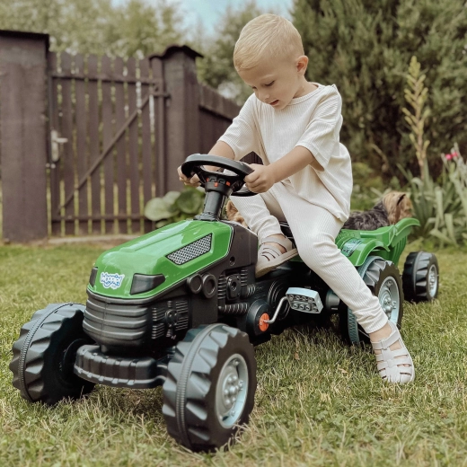 Woopie Trettraktor Farmer GoTrac Maxi mit Anhänger und leisen Rädern