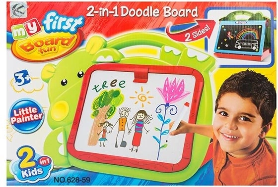 Doppelseitige Kinder-Lerntafel 2in1 für Kreide und Marker - 1 Stück