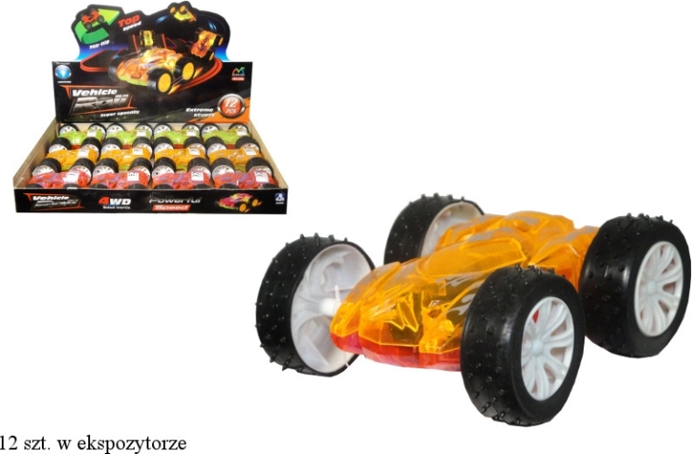 Doppelseitiges Stunt-Auto mit Reibungsantrieb und Lichteffekten