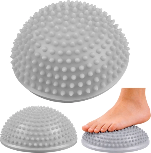 Sensorische Balance-Halbkugel mit Massage-Noppen, grau 16 cm