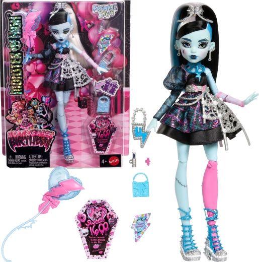 Monster High Frankie Stein Gruselig-süßer Geburtstag Puppe 27 cm mit Zubehör