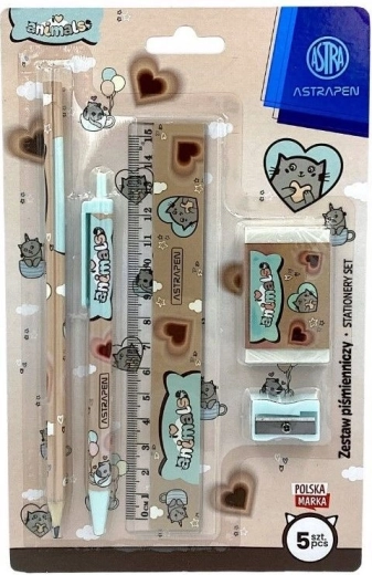 Schreibset Pixel Animal Choco – 5-teiliges Set