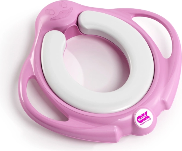 Okbaby Pinguo Soft weiche rutschfeste WC-Sitzverkleinerung mit Griffen, rosa - 1 Stück