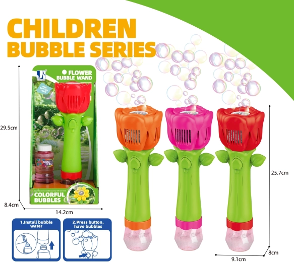 Seifenblasen-Spielzeug Rose mit Lichteffekten 100 ml