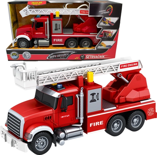 City Service Car Feuerwehrauto 1:14 mit ausziehbarer Leiter