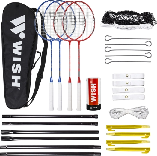 Badminton-Set WISH ALUMTEC 5566 rot-blau