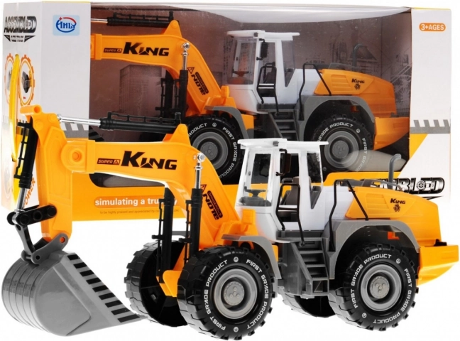 Kinderbagger 3+ Bewegliche Schaufel + Öffnende Motorhaube + Motorfigur