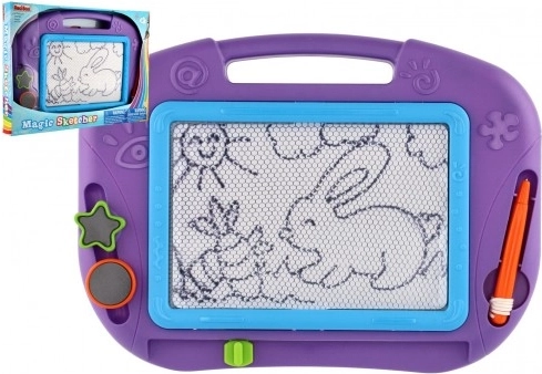 Magnetische Zeichentafel mit Zubehör aus Kunststoff 32x24 cm in Schachtel