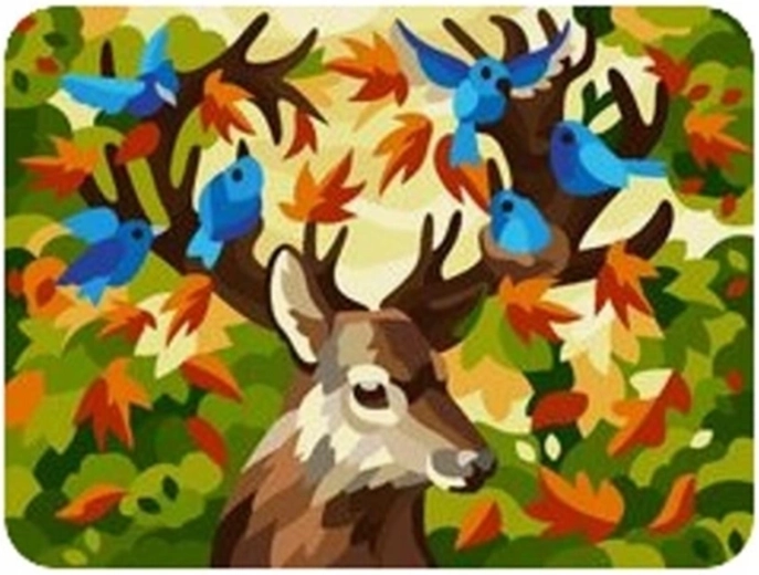Norimpex Malen nach Zahlen Hirsch mit Vögeln 40 × 50 cm
