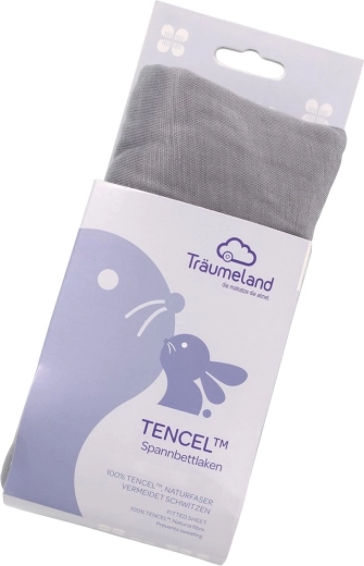 Träumeland Spannbettlaken Tencel 40 × 90 cm dunkelgrau
