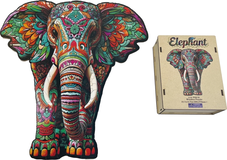 Holz-Steckpuzzle Elefant