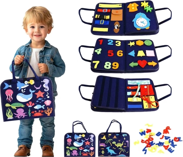 2Kids Toys sensorisches Busy-Buch Wasserwelt / Dino-Welt