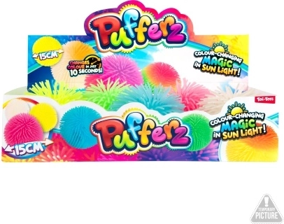 Farbwechsel-Ball 12 cm, zotteliger Gummiball