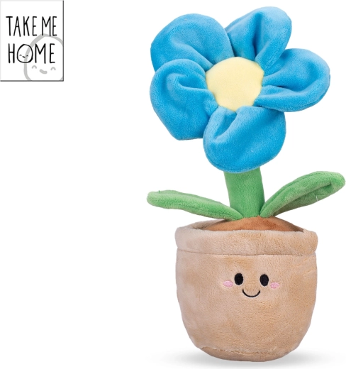 Plüschblume im Blumentopf Take Me Home blau 30 cm