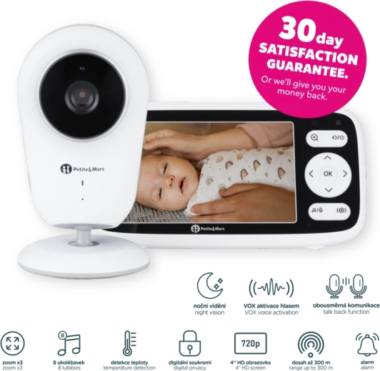Digitale Babyphone PETITE&MARS Nano 4.0 mit 4" HD-Display