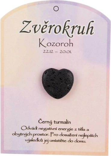 Schwarzer Turmalin (Schörl) – poliertes Herz, Talisman für das Sternzeichen Steinbock