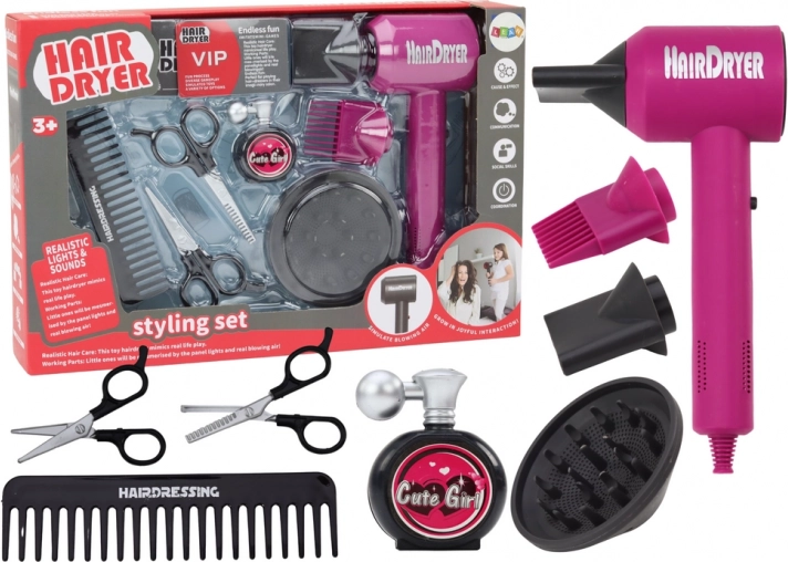 Friseur-Set Haartrockner 10-tlg.