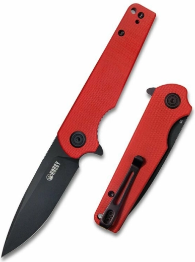 Kubey Wolverine KU233E Taschenmesser 7,4 cm, Dark Stonewash, rotes G10