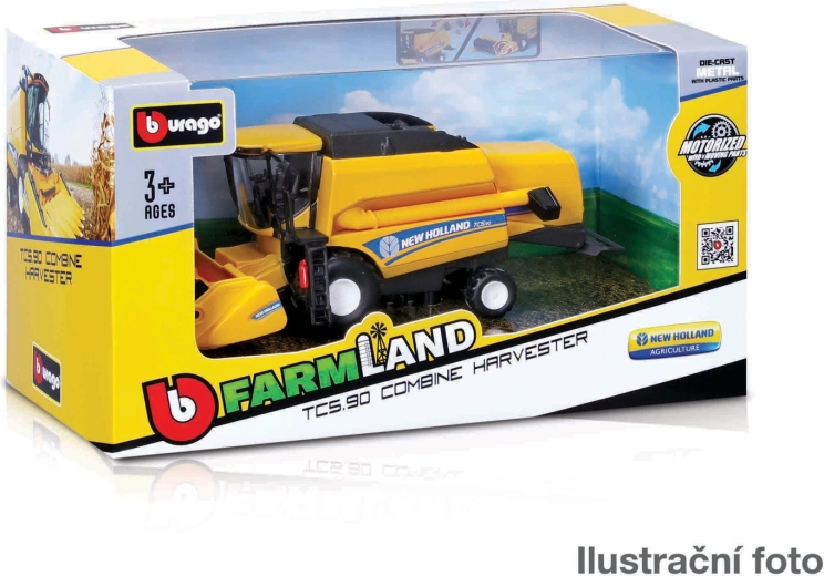 Bburago Farmland Mähdrescher New Holland TC5.90 18 cm – Metallmodell mit Zubehör