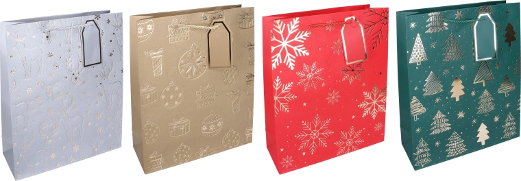 Weihnachtliche Geschenktasche L 30 × 41,5 × 12 cm - 1 Stück