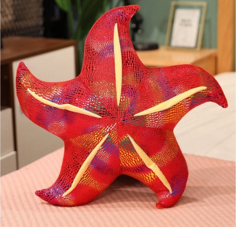 Plüsch-Seestern rotes Kissen 45 cm