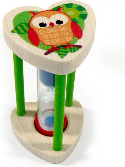 Eulenuhr zum Sandlaufen für die Messung der Zahnputzzeit