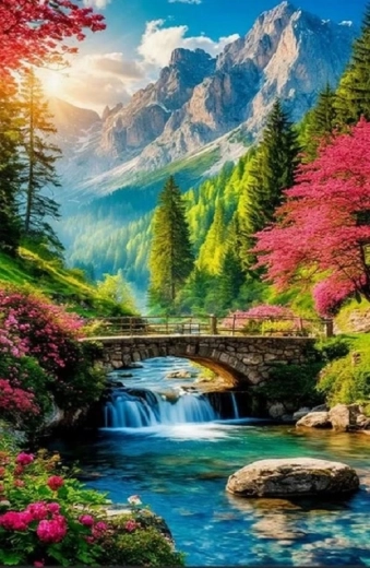 Norimpex Diamantmalerei Berglandschaft 30 × 40 cm - 1 Stück